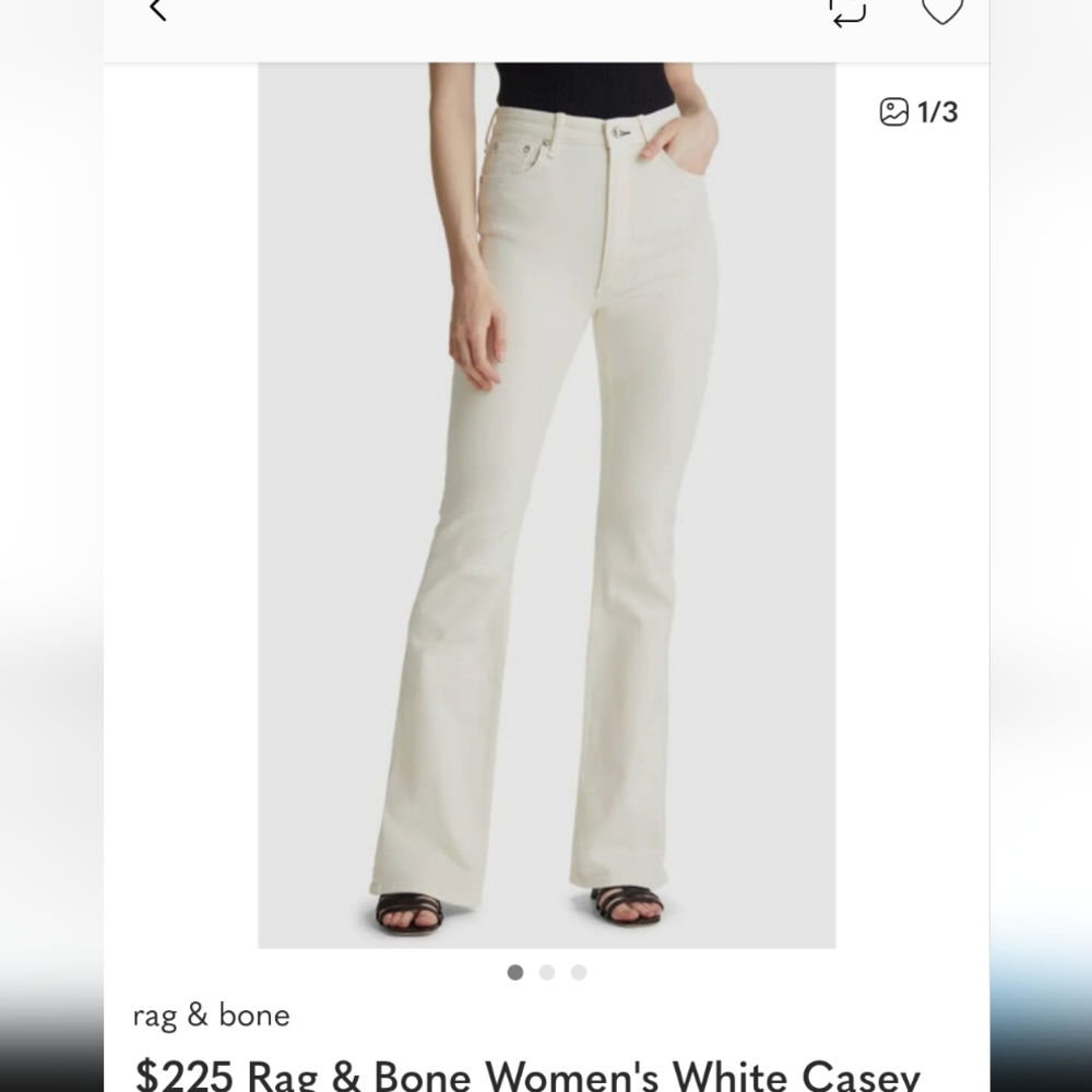 Rag & Bone Casey High-rise Flare Ecru